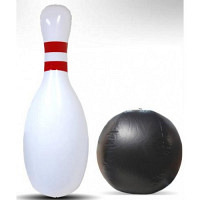 10 aufblasbare Bowling Pins und 2 Bälle
