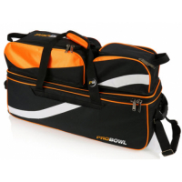  Triple Tote Deluxe W/ Shoe Bag Black/Orange ProBowl 