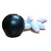 10 aufblasbare Bowling Pins und 2 Bälle